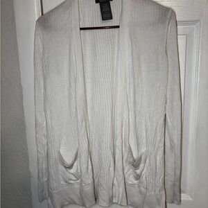 Matty M Cream Open Front Cardigan
